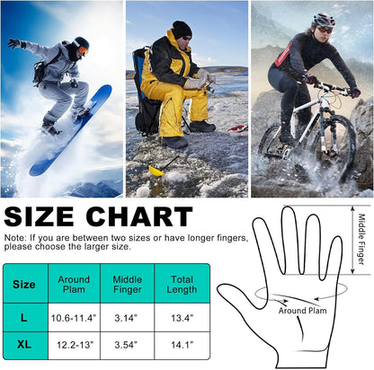 Electric Rechargeable Battery Power Waterproof Touchscreen Heated Gloves for Men Women, 3 Heating Temperature Adjustable Thermal Gloves for Skiing Hunting Fishing Camping Cycling