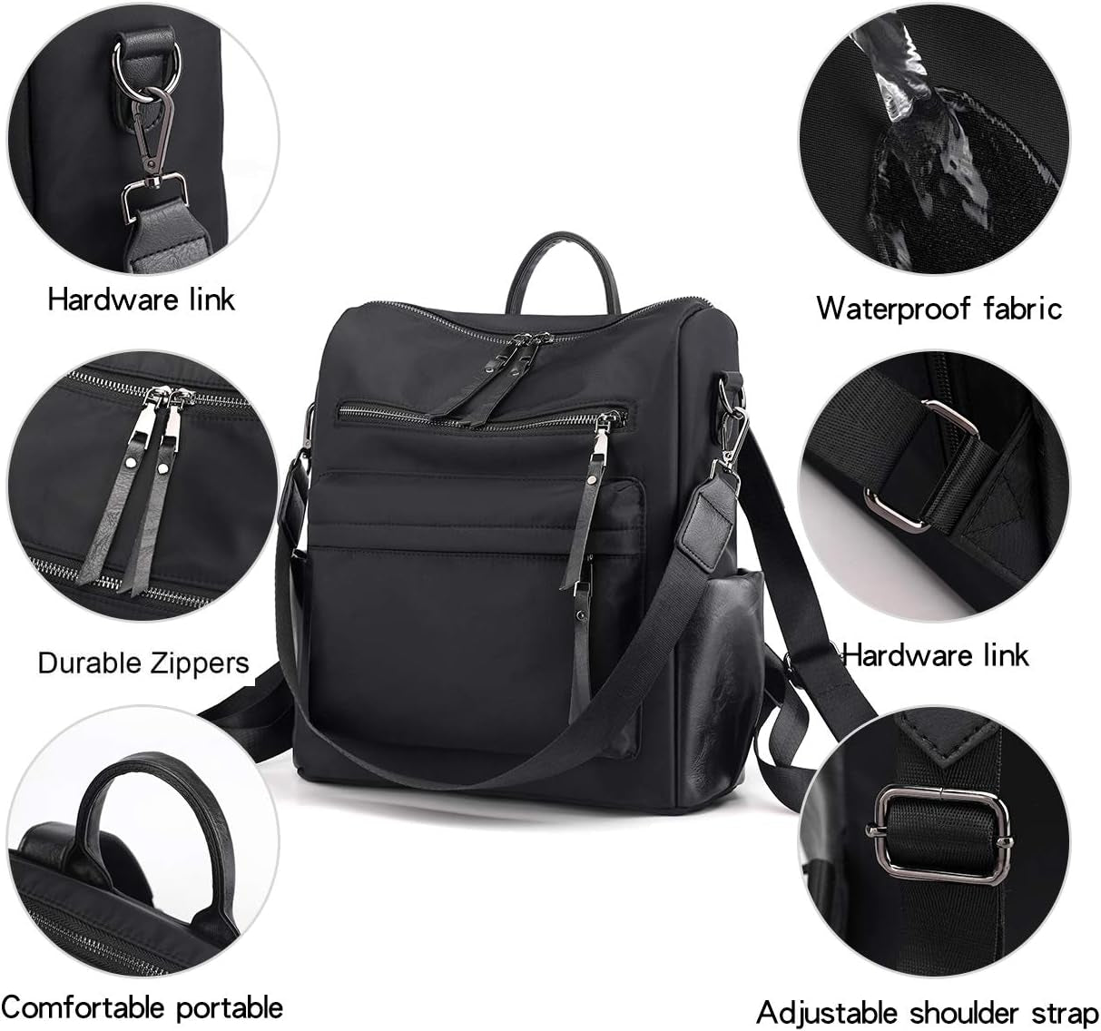 Women'S Fashion Backpack Purse Multipurpose Design Convertible Satchel Handbags Shoulder Bag Travel Bag