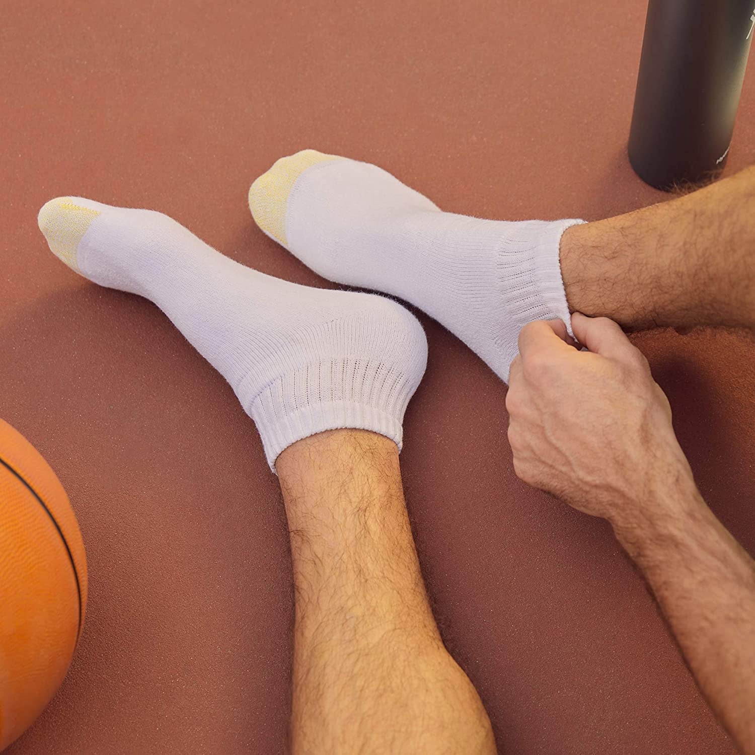 Mens'S 656P Cotton Ankle Athletic Socks, Multipairs