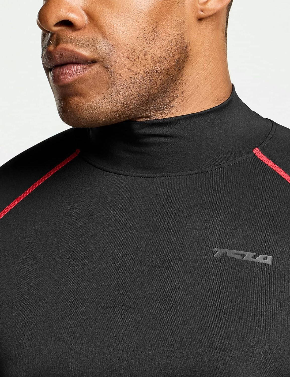 Men'S UPF 50+ Mock Long Sleeve Compression Shirts, Athletic Workout Shirt, Base Layer for Water Sports