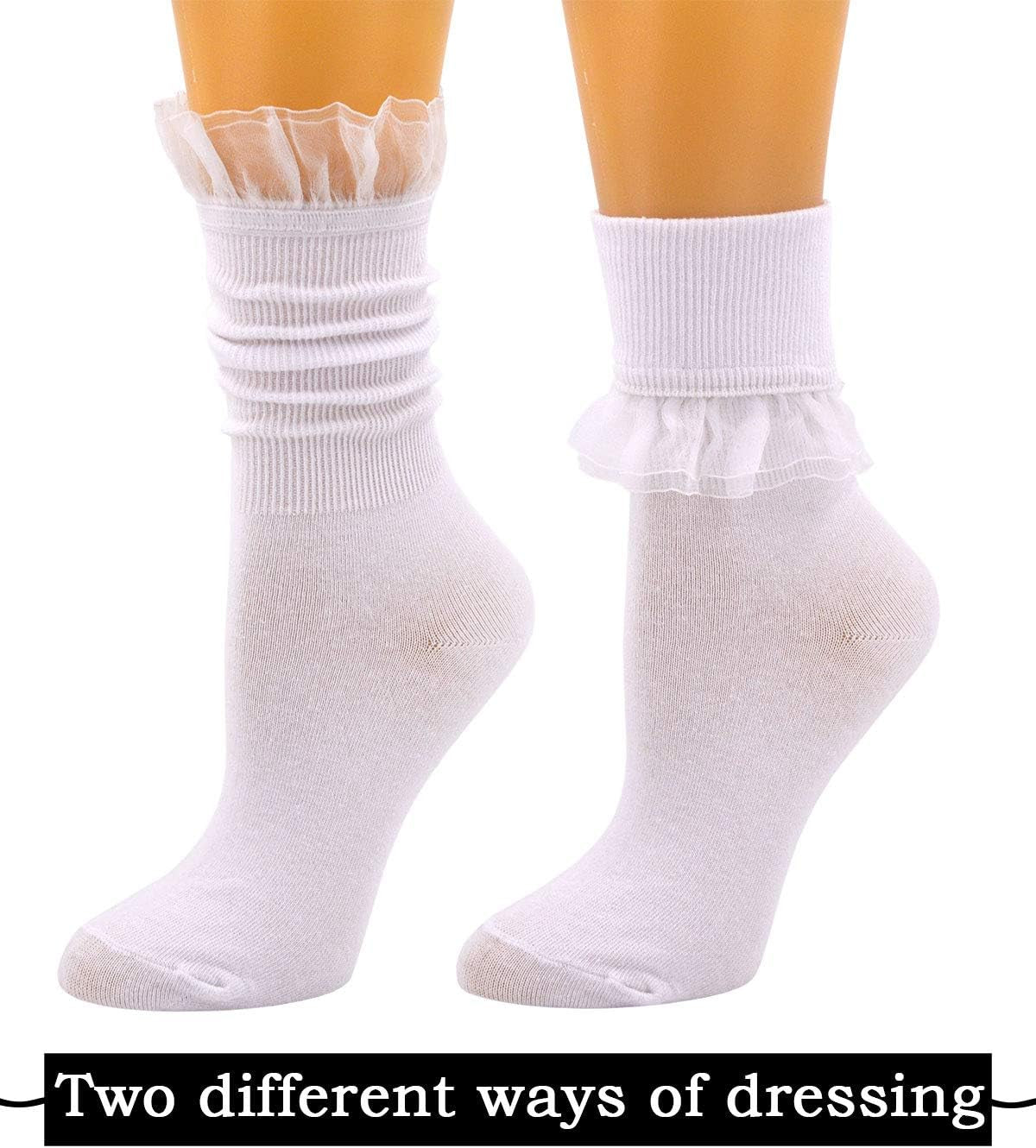 Women Ankle Socks, Women Lace Ruffle Frilly Ankle Socks Fashion Ladies Girl Princess