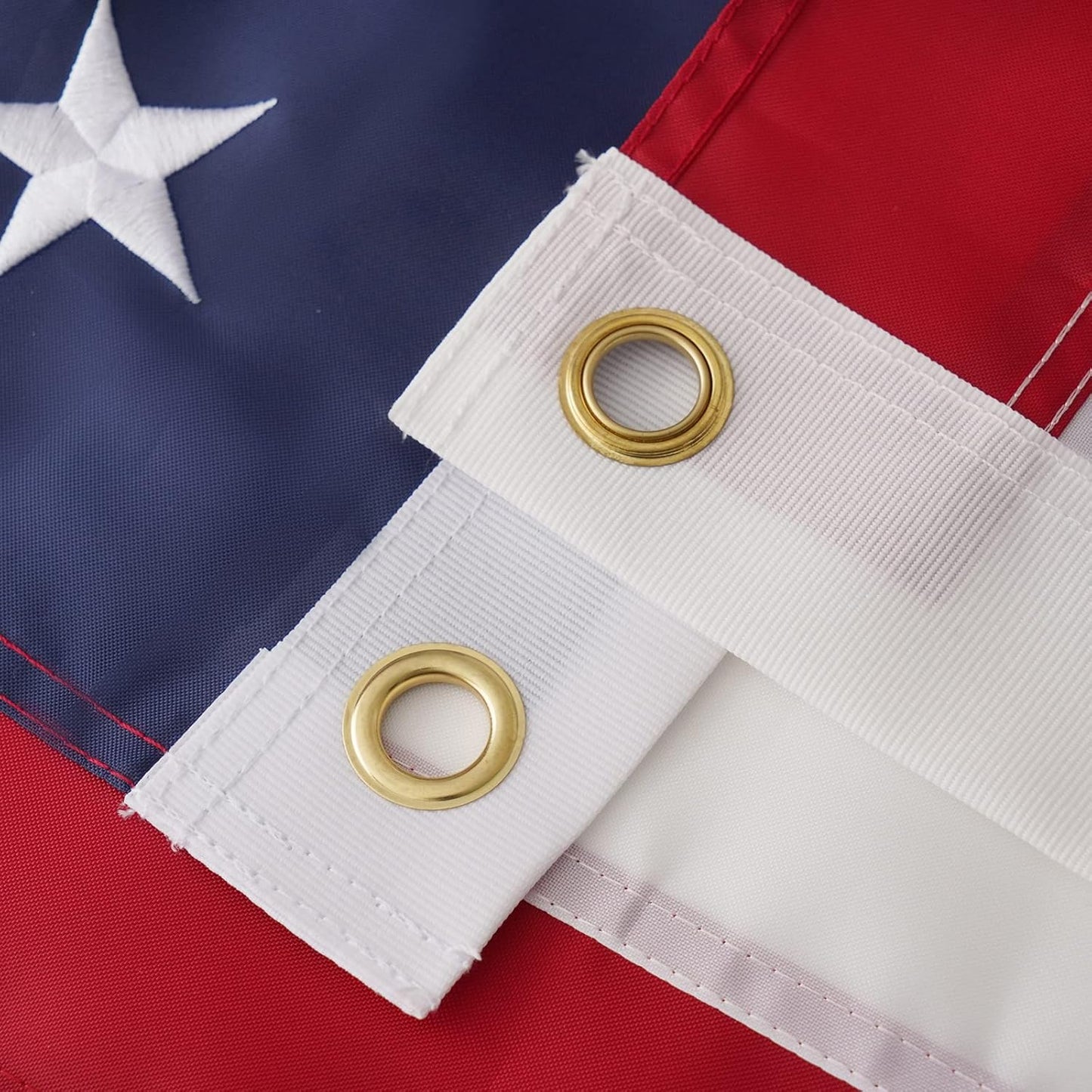 American Flags for outside 4X6 Ft, Embroidered Heavy Duty USA US Flags for Outdoor High Wind, All Weather Nylon American Flags with 2 Brass Grommets and Sewn Stripes