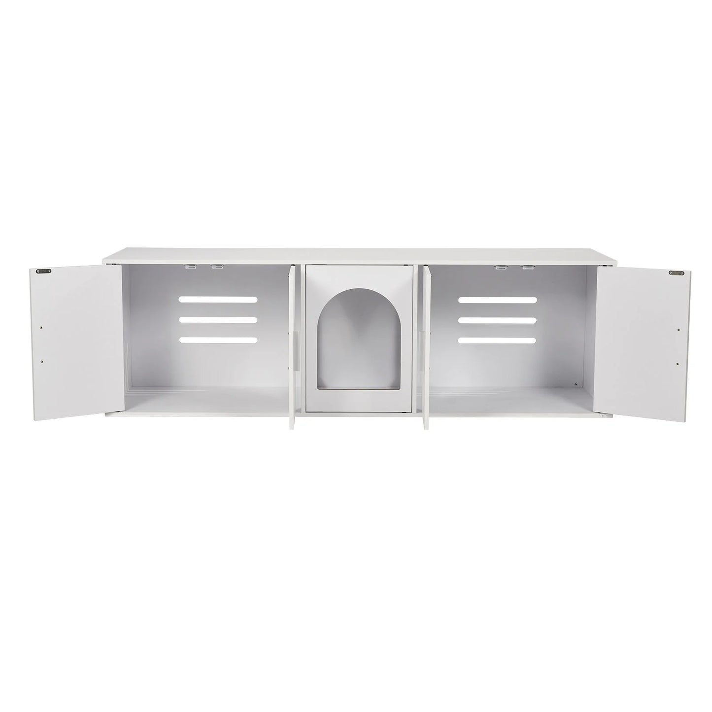 VEVOR Cat Litter Box Enclosure Wooden Litter Box Furniture Hidden 57.9 White