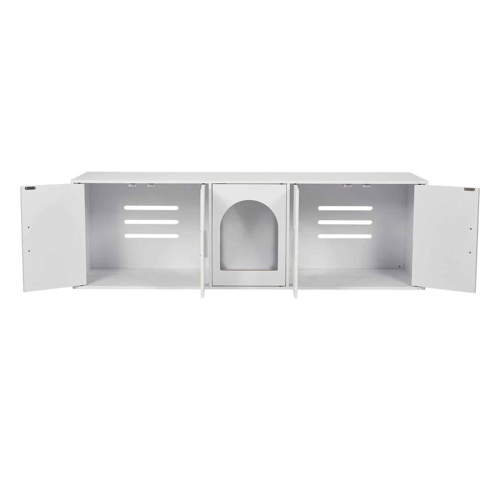 VEVOR Cat Litter Box Enclosure Wooden Litter Box Furniture Hidden 57.9 White