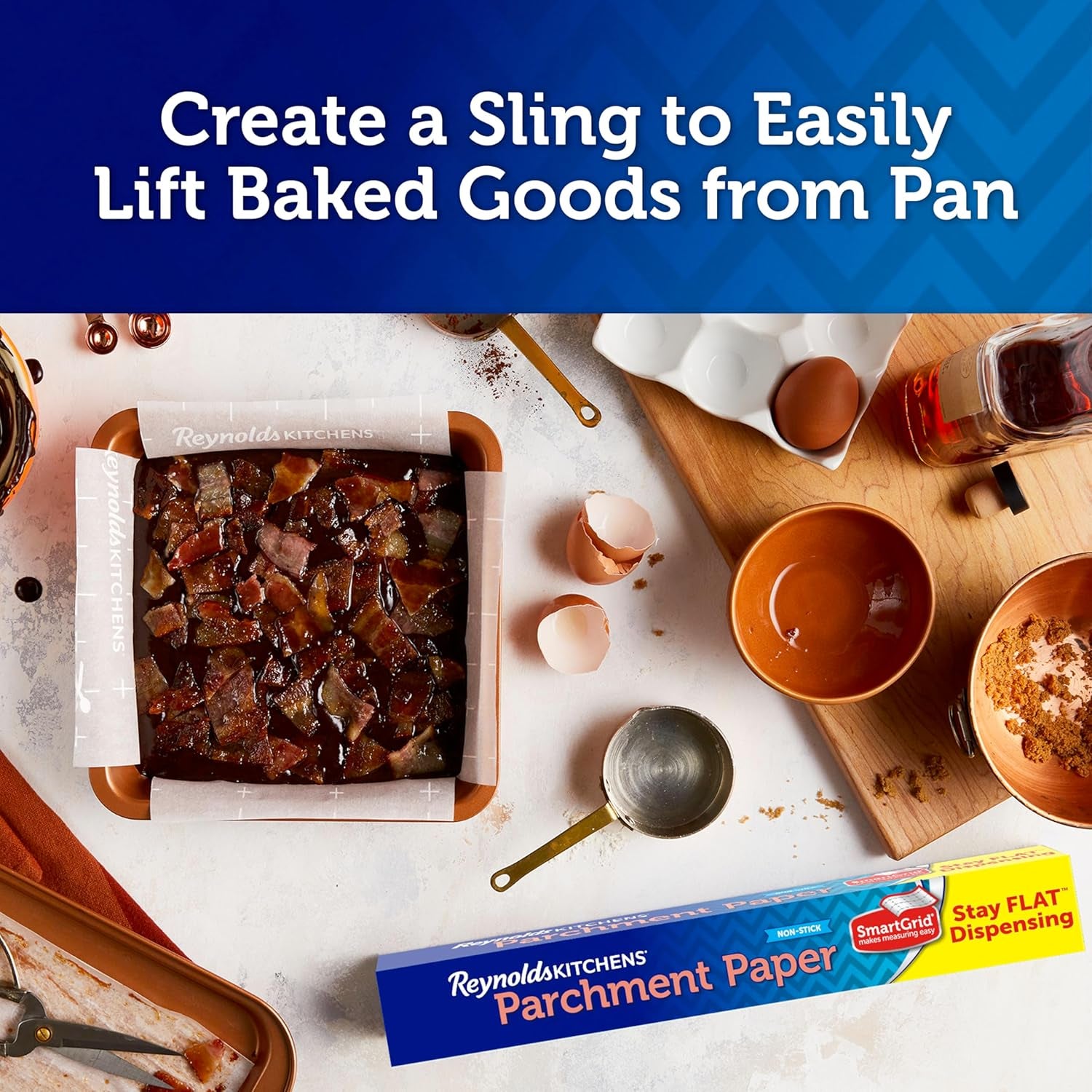 Kitchens Stay Flat Dispensing Parchment Paper for Baking and Roasting, Parchment Paper Roll, Great for Baking and Rolling Dough, Non-Stick, Reusable up to 3X, 45 Sq. Ft.