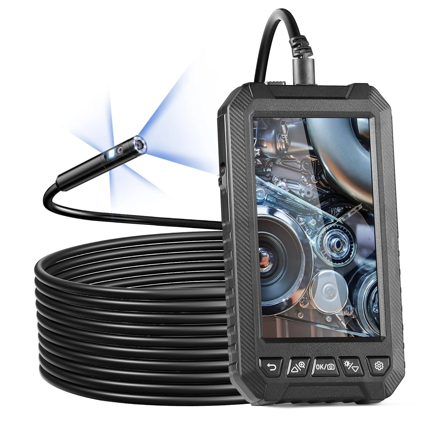 VEVOR Endoscope Camera with Lights Triple Lens Borescope 16.4FT Cable 5 Screen