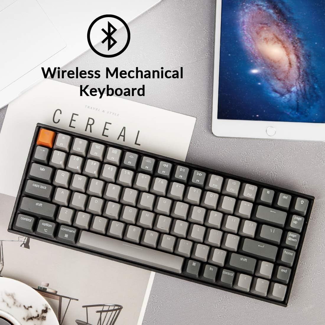 K2 75% Layout RGB Bluetooth Wireless Mechanical Keyboard with Gateron G Pro Blue Switch/Anti Ghosting/N-Key Rollover, Compact 84 Keys USB Wired Gaming Keyboard for Mac Windows-Version 2
