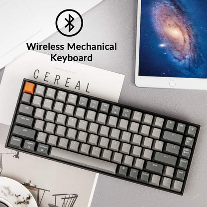 K2 75% Layout RGB Bluetooth Wireless Mechanical Keyboard with Gateron G Pro Blue Switch/Anti Ghosting/N-Key Rollover, Compact 84 Keys USB Wired Gaming Keyboard for Mac Windows-Version 2