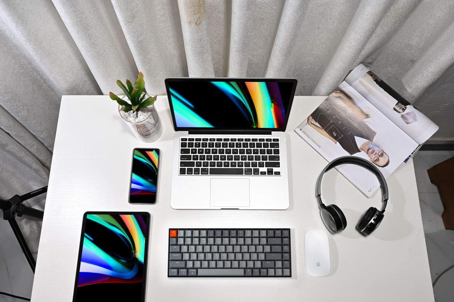 K2 75% Layout RGB Bluetooth Wireless Mechanical Keyboard with Gateron G Pro Blue Switch/Anti Ghosting/N-Key Rollover, Compact 84 Keys USB Wired Gaming Keyboard for Mac Windows-Version 2