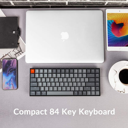 K2 75% Layout RGB Bluetooth Wireless Mechanical Keyboard with Gateron G Pro Blue Switch/Anti Ghosting/N-Key Rollover, Compact 84 Keys USB Wired Gaming Keyboard for Mac Windows-Version 2